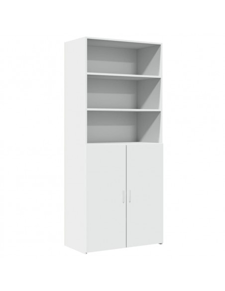 Credenza Bianca 80x42,5x185 cm in Legno Multistrato