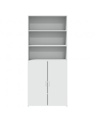 Credenza Bianca 80x42,5x185 cm in Legno Multistrato