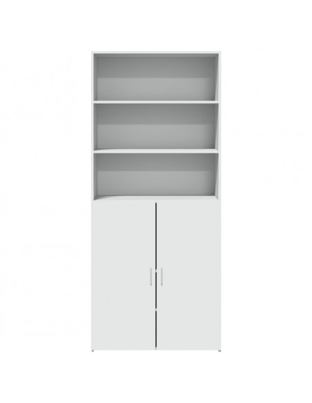 Credenza Bianca 80x42,5x185 cm in Legno Multistrato