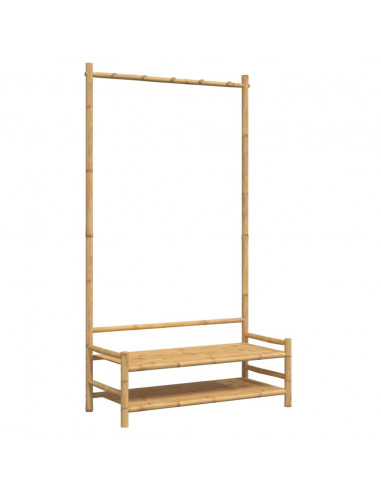 Appendiabiti con Ripiani 103x40x183 cm in Bambù