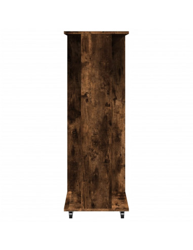 Armadio con Ruote Rovere Fumo 102x38x110cm in Legno Multistrato
