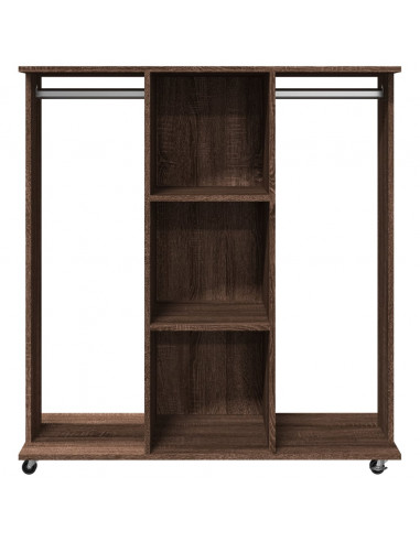 Armadio con Ruote Rovere Marrone 102x38x110cm Legno Multistrato
