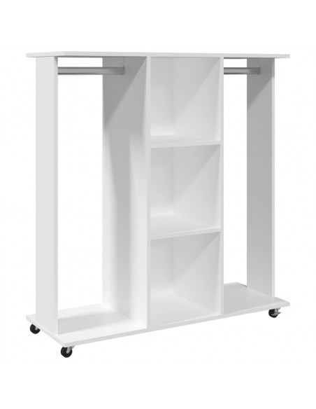 Armadio con ruote Bianco 102x38x110 cm in Legno Multistrato