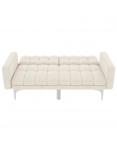 Divano Letto Crema in Tessuto
