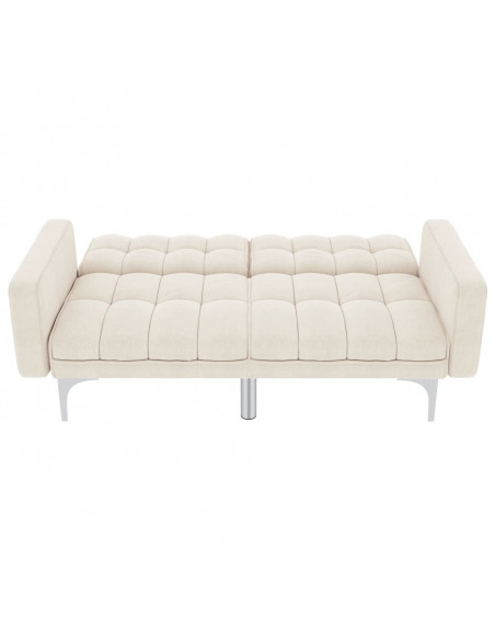 Divano Letto Crema in Tessuto