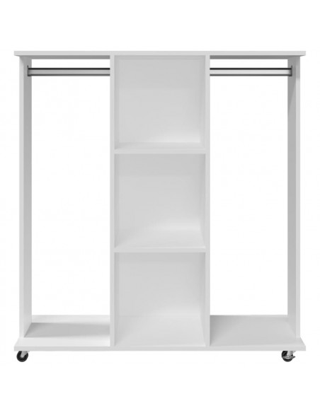 Armadio con ruote Bianco 102x38x110 cm in Legno Multistrato