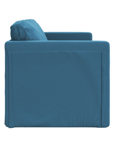 Divano Letto da Terra 2 in 1 Blu 122x204x55 cm Velluto