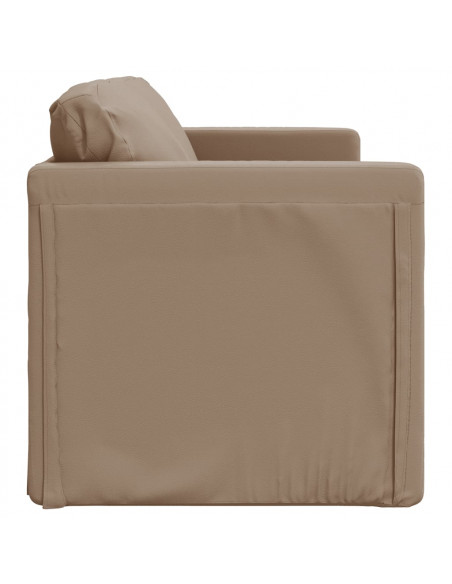 Divano Letto da Terra 2 in 1 Cappuccino 112x174x55cm Similpelle