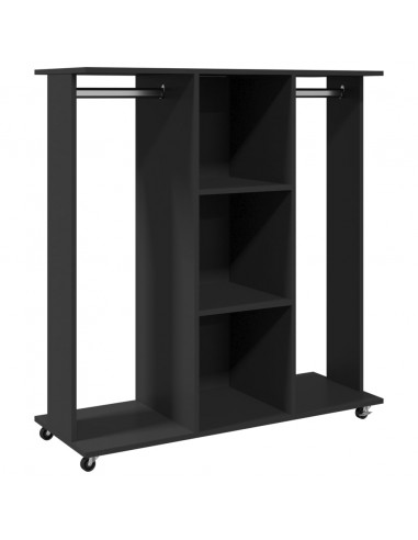 Armadio con Ruote Nero 102x38x110 cm in Legno Multistrato