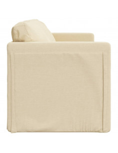 Divano Letto da Terra 2 in 1 Crema 112x174x55 cm Tessuto