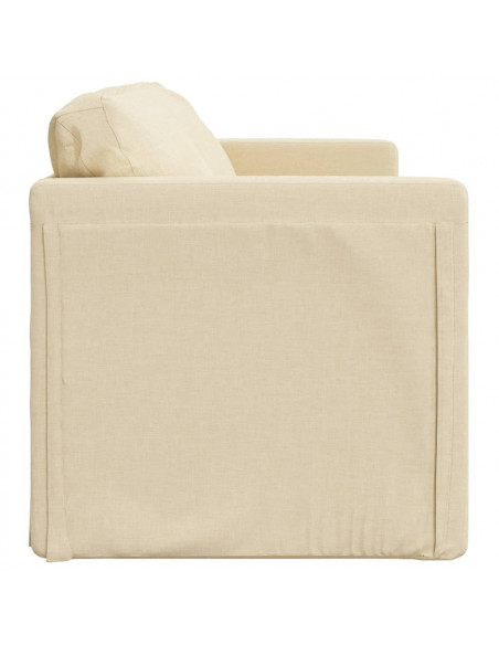 Divano Letto da Terra 2 in 1 Crema 112x174x55 cm Tessuto