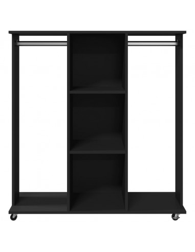 Armadio con Ruote Nero 102x38x110 cm in Legno Multistrato