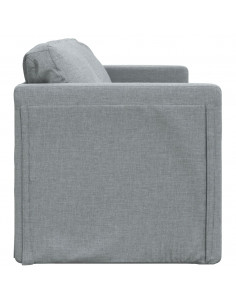 Divano Letto da Terra 2 in 1 Grigio Chiaro 112x174x55cm Tessuto