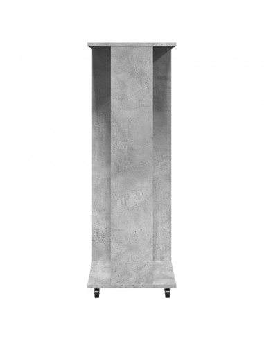 Armadio con Ruote Grigio Cemento 102x38x110cm Legno Multistrato
