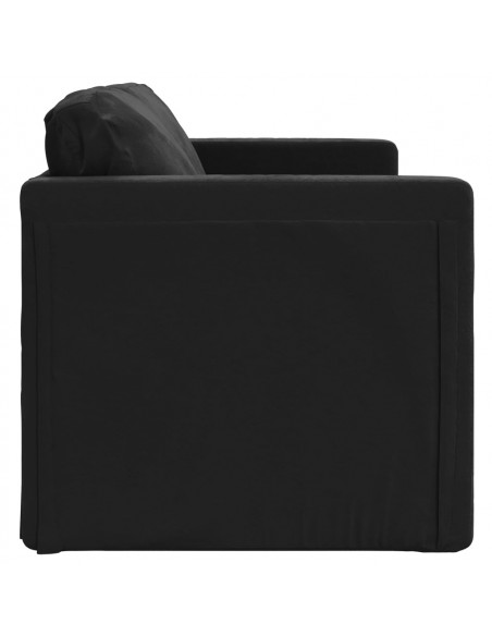 Divano Letto da Terra 2 in 1 Nero 122x204x55 cm Velluto