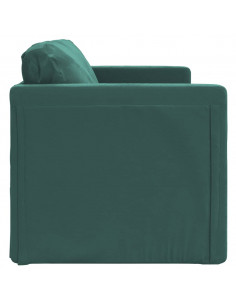 Divano Letto da Terra 2 in 1 Verde Scuro 122x204x55 cm Velluto