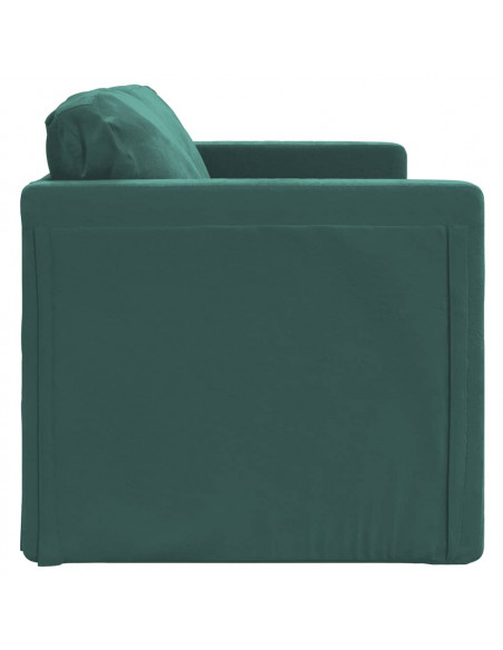 Divano Letto da Terra 2 in 1 Verde Scuro 122x204x55 cm Velluto