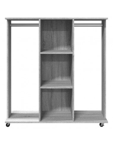 Armadio con Ruote Grigio Sonoma 102x38x110 cm Legno Multistrato