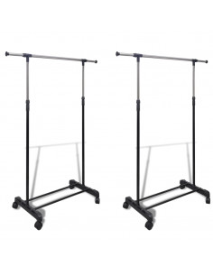 Appendiabiti Regolabili 2 pz con 1 Asta per Abiti 2