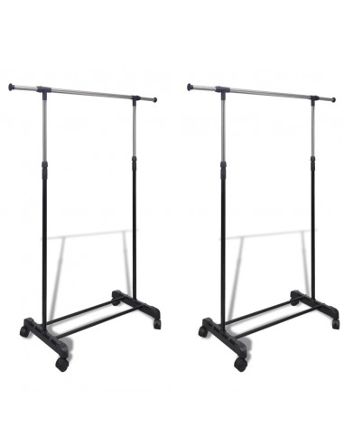 Appendiabiti Regolabili 2 pz con 1 Asta per Abiti