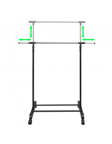 Appendiabiti Regolabili 2 pz con 1 Asta per Abiti