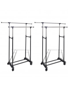Appendiabiti Regolabili 2 pz con 2 Aste per Abiti 2