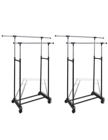 Appendiabiti Regolabili 2 pz con 2 Aste per Abiti