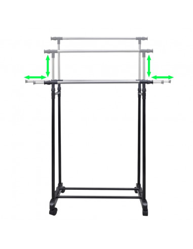 Appendiabiti Regolabili 2 pz con 2 Aste per Abiti