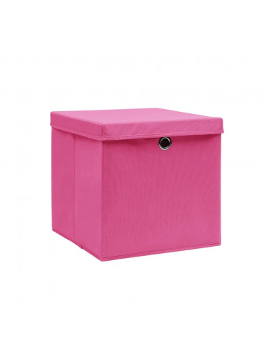 Contenitori con Coperchi 10 pz 28x28x28 cm Rosa