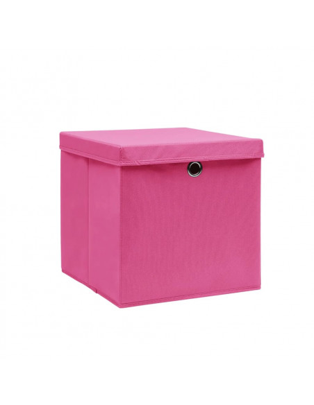 Contenitori con Coperchi 10 pz 28x28x28 cm Rosa