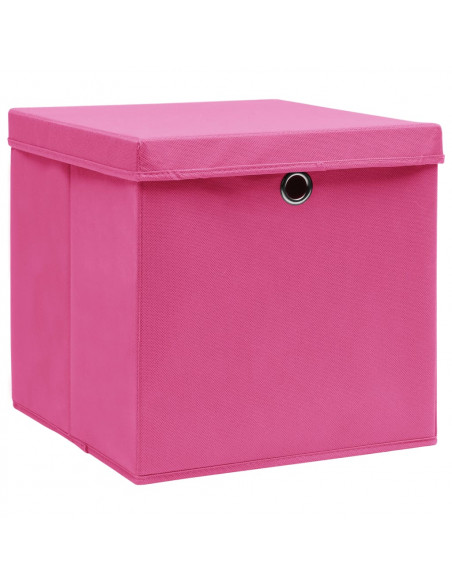 Contenitori con Coperchi 10 pz 28x28x28 cm Rosa