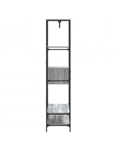 Appendiabiti con Scaffali Grigio Sonoma in Legno Multistrato