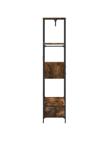 Appendiabiti con Scaffali Rovere Fumo in Legno Multistrato