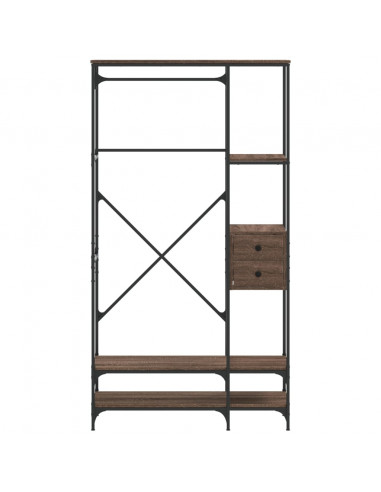 Appendiabiti con Scaffali Rovere Marrone in Legno Multistrato