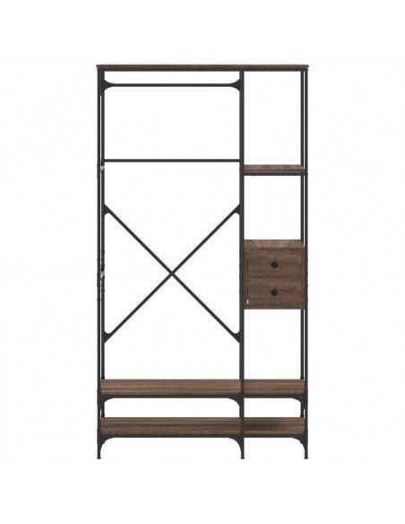 Appendiabiti con Scaffali Rovere Marrone in Legno Multistrato