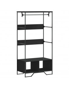Armadio Nero 90x50x180 cm in Truciolato 2