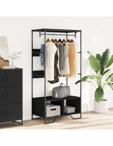 Armadio Nero 90x50x180 cm in Truciolato