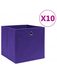 Contenitori 10 pz in Tessuto non Tessuto 28x28x28 cm Viola 2