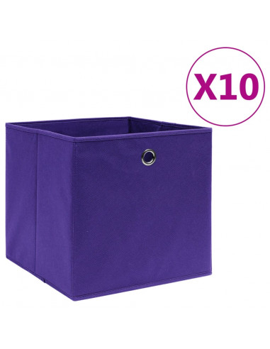 Contenitori 10 pz in Tessuto non Tessuto 28x28x28 cm Viola