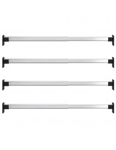 Aste Telescopiche per Armadi 4 pz Argento 58-100 cm 2