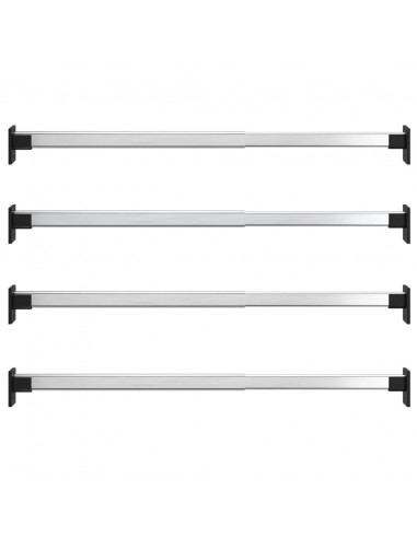 Aste Telescopiche per Armadi 4 pz Argento 58-100 cm