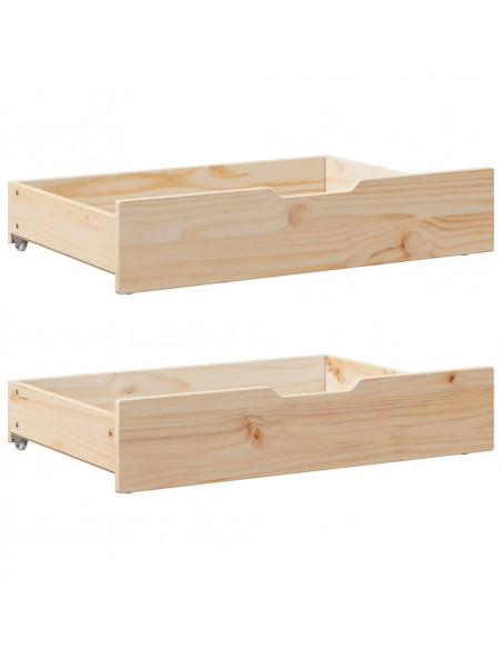 Cassettoni da Letto con Ruote 2 pz 80x55x16 cm in Legno di Pino