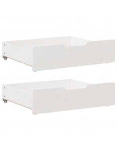 Cassettoni da Letto 2 pz Bianchi 75x55x16 cm in Legno di Pino 2