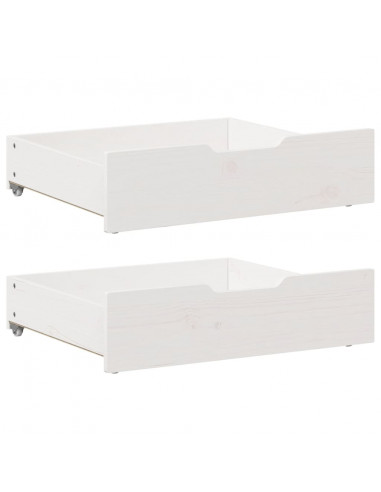 Cassettoni da Letto 2 pz Bianchi 75x55x16 cm in Legno di Pino