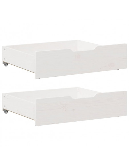 Cassettoni da Letto 2 pz Bianchi 75x55x16 cm in Legno di Pino