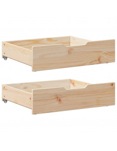 Cassettoni da Letto con Ruote 2 pz 75x55x16 cm in Legno di Pino 2