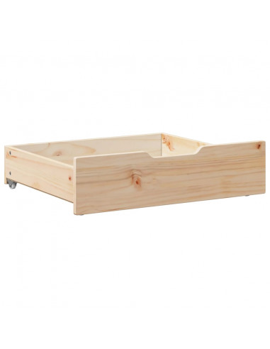 Cassettoni da Letto con Ruote 2 pz 75x55x16 cm in Legno di Pino