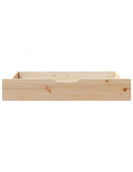 Cassettoni Letto con Ruote 2 pz 90x55x16 cm Legno Massello Pino