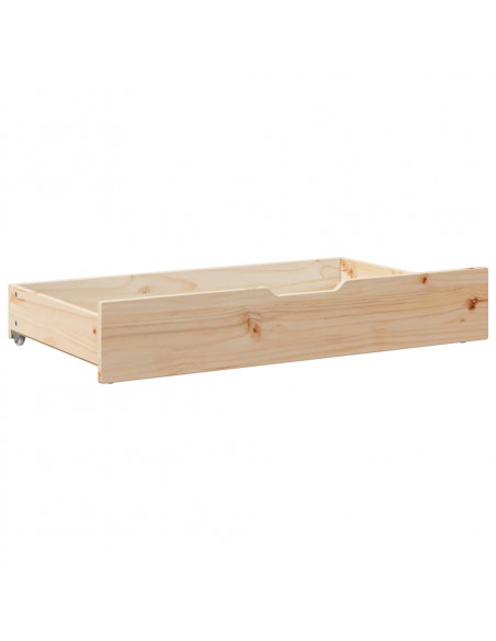 Cassettoni Letto con Ruote 2 pz 90x55x16 cm Legno Massello Pino
