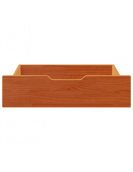 Cassettoni per Letto 2pz Marrone Cera 65x55x17 cm Legno di Pino